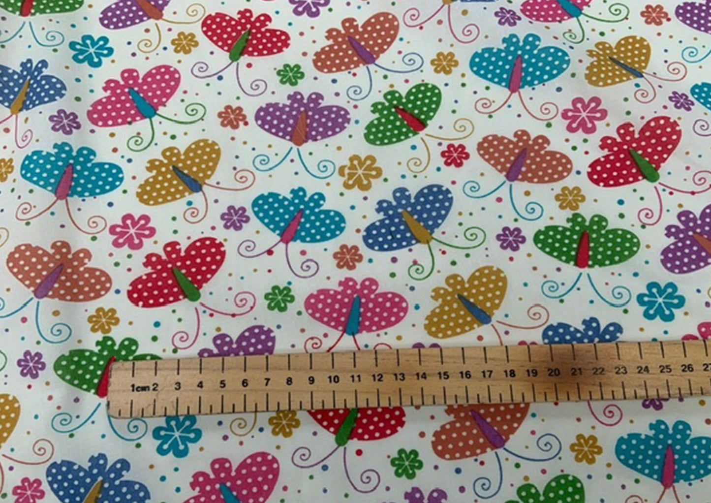 Butterflies on ivory polycotton print