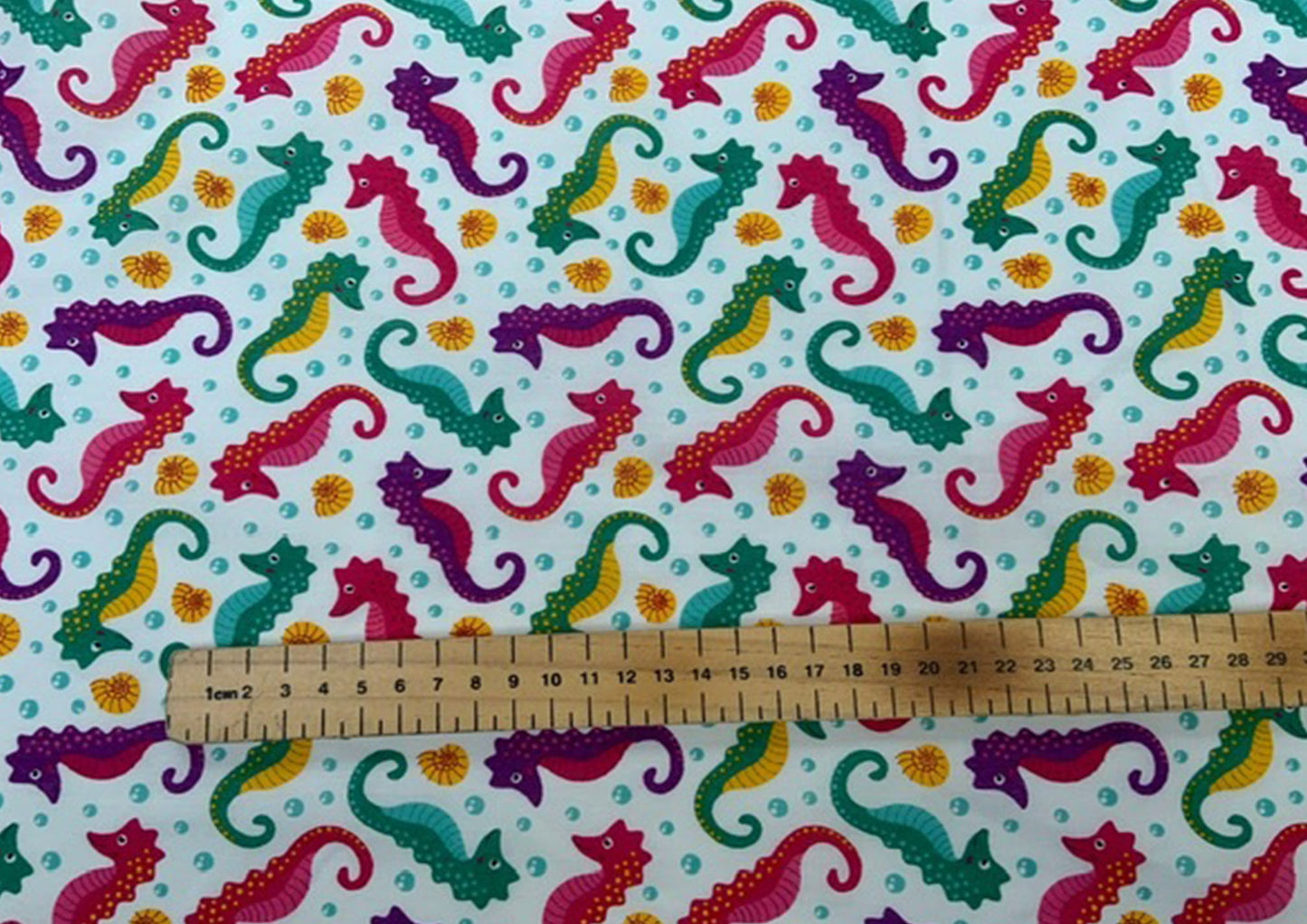 Seahorses polycotton print