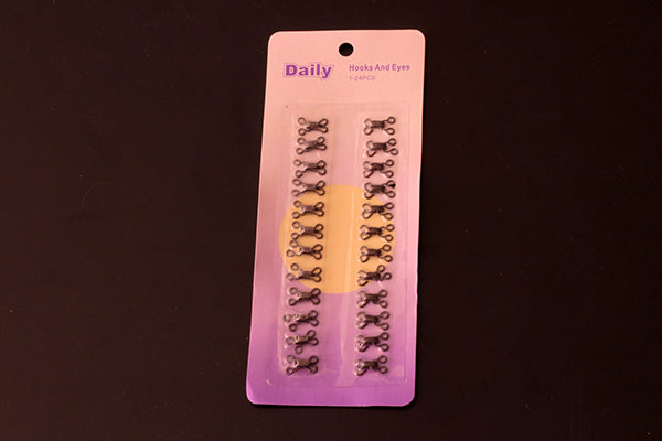 Size 1 Black hooks & eyes