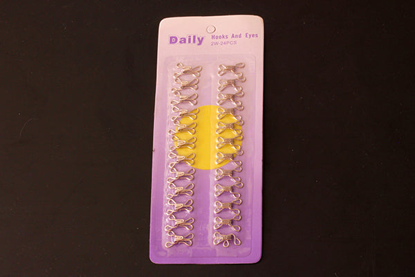 Size 2W Silver Hooks & eyes