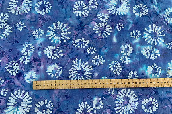 Blue batik print, 100% cotton