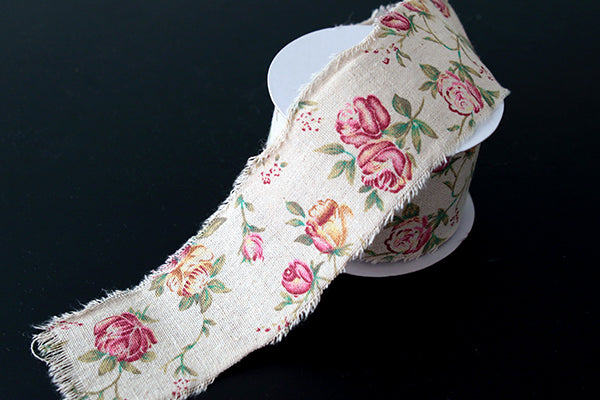 Fringed edge burlap ribbons