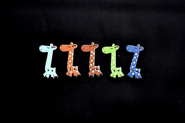 Wooden giraffe buttons
