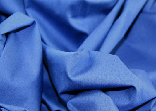 100% Cotton poplin plain dyed fabric cobalt blue