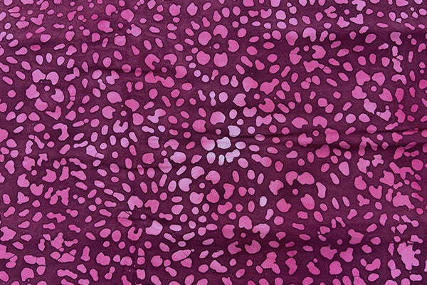 Dark red and pink batik floral print