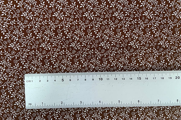 Floral vine blender, 100% cotton, chocolate