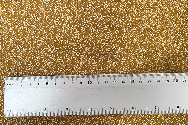 Floral vine blender, 100% cotton, Ochre