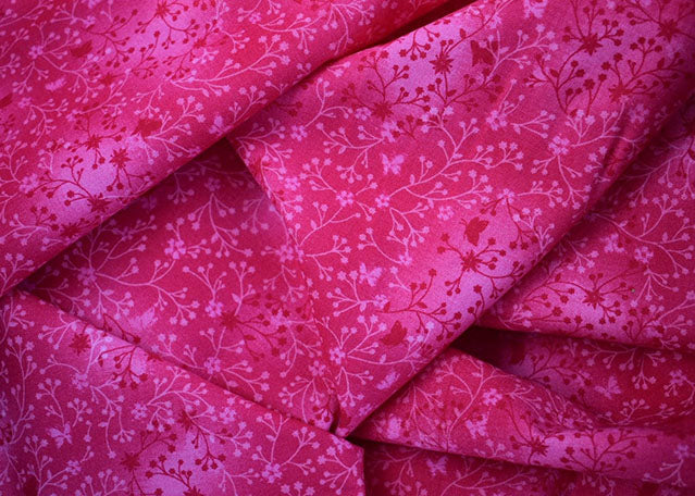 Flutter cotton cerise print