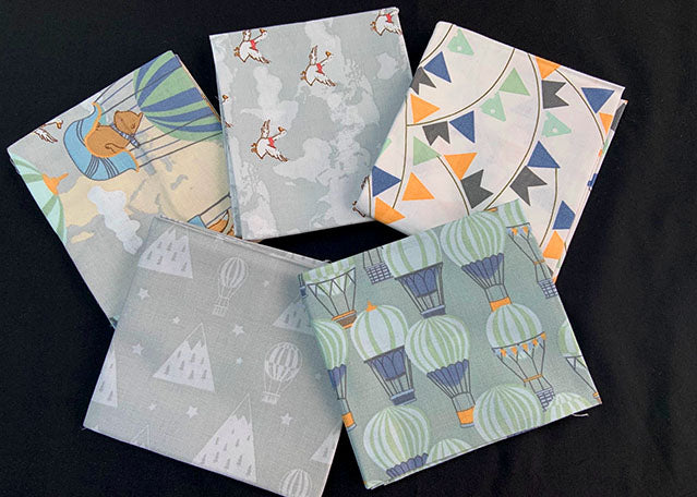 Balloon ride Fat Quarter Bundle, 100% cotton