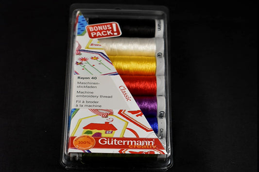 Gutermann Rayon Machine Embroidery Thread Set (7 reels)