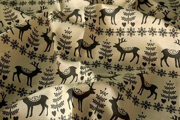 Grey stags, 100% cotton print