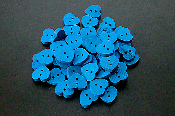 Wooden heart button, various colours