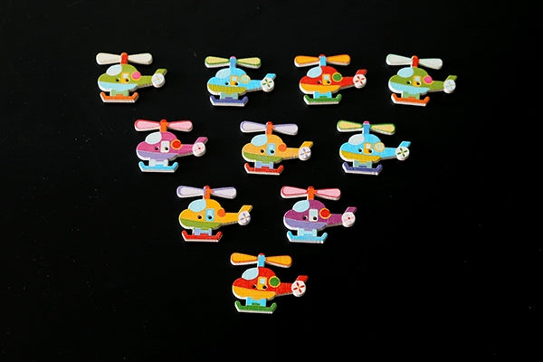 Wooden Helicopter buttons