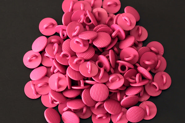 Hot pink textured shank button, 10mm