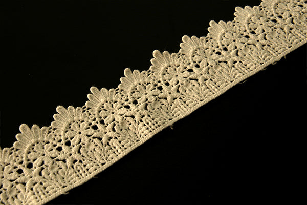 Ivory cotton scalloped lace