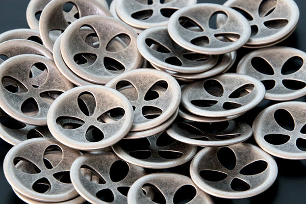 Metal simple buttons with 4 petal-like cut outs