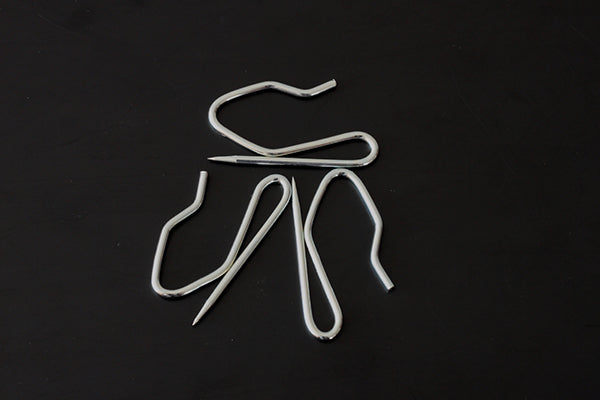 Metal curtain pin hooks