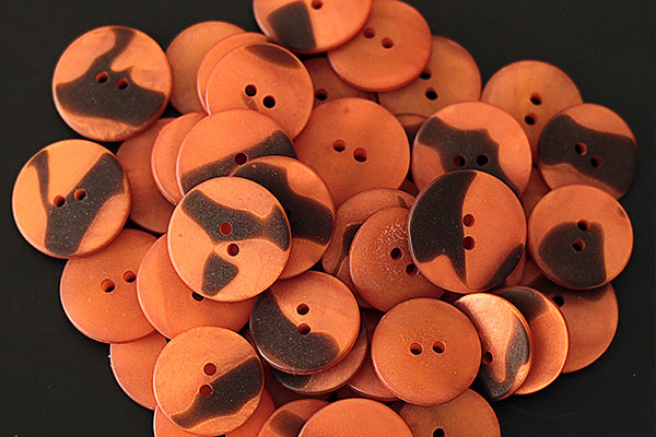 Orange & chocolate brown 20mm (just over 3/4 of an inch) buttons