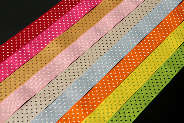 Grosgrain polka dot ribbon