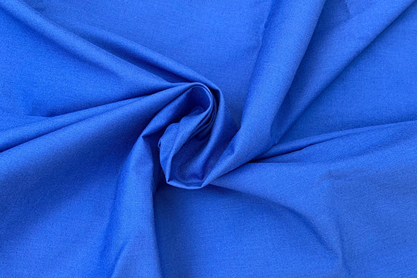 Plain dyed poly cotton mid blue