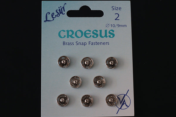 Brass snap fasteners, silver