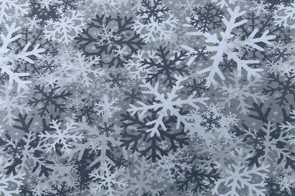 Silver snowflake, 100% cotton print