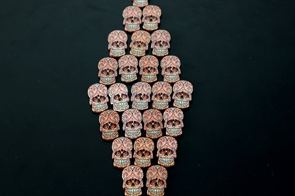 Wooden skull button