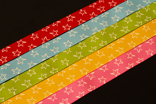 Star grosgrain ribbon 17mm (just over half inch) in various colours