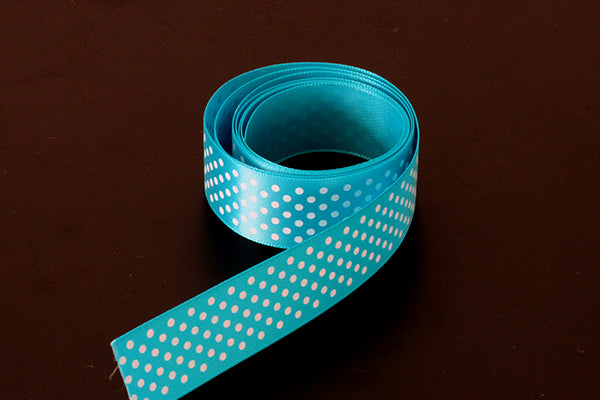 Satin polka dot ribbon in 4 colours, 25mm (1 inch)