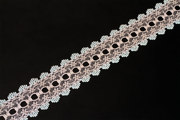 Knitting in eyelet lace, various colours