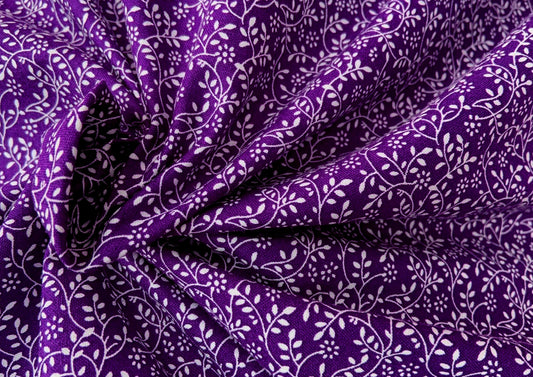 Floral vine blender, 100% cotton, Purple