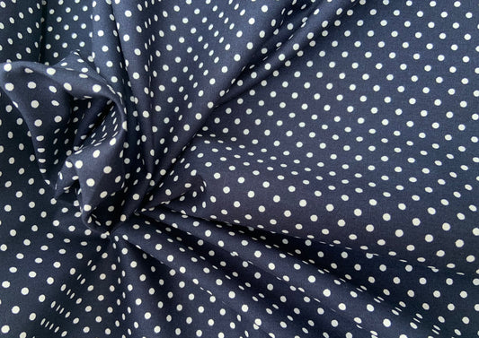 Navy polka dot 100% cotton print
