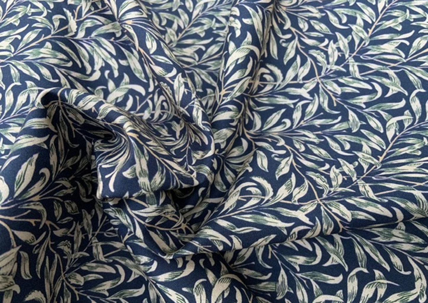 William Morris Willow Bough 100% cotton print, navy