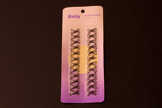 Size 2 Black hooks & eyes