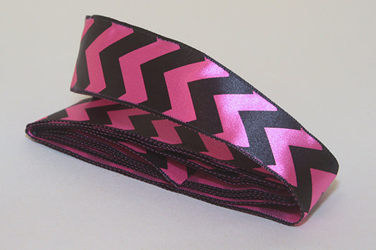 Pink & Black Satin Zig Zag