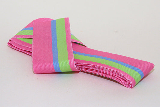 Pink, Blue & Green stripy grosgrain