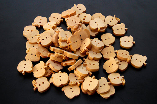 Wooden Apple Button