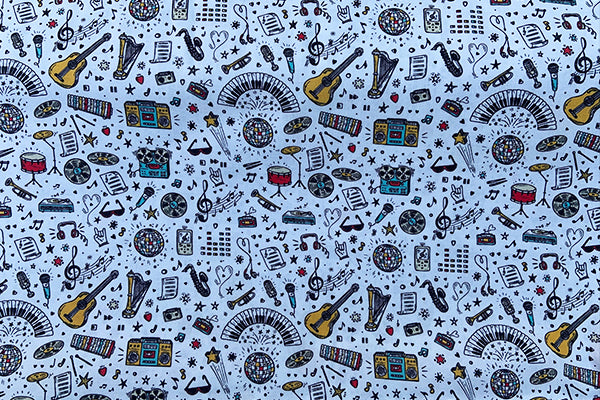 Back to school/Music theme, 100% cotton, Crafty by Chatham Glynn