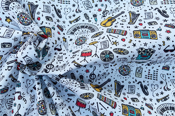 Back to school/Music theme, 100% cotton, Crafty by Chatham Glynn