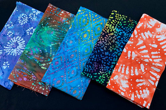 Batik 5-piece fabric pack brights