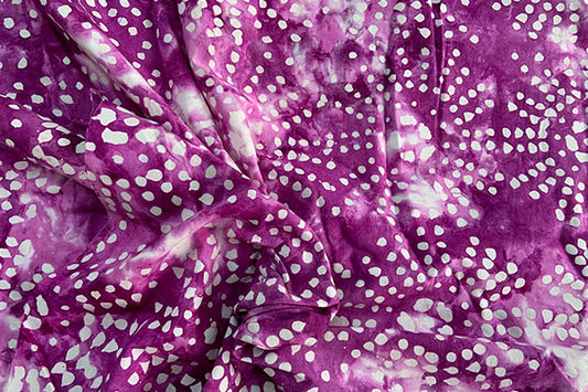 Magenta circles batik print, 100% cotton