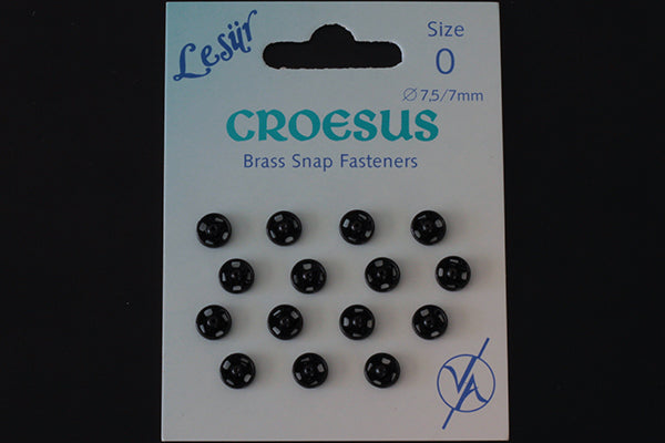 Brass snap fasteners, black