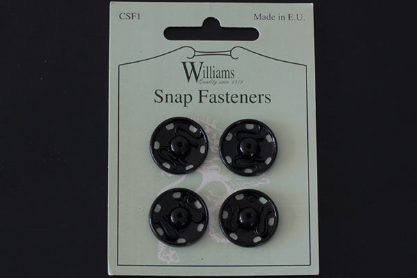 Brass snap fasteners, black