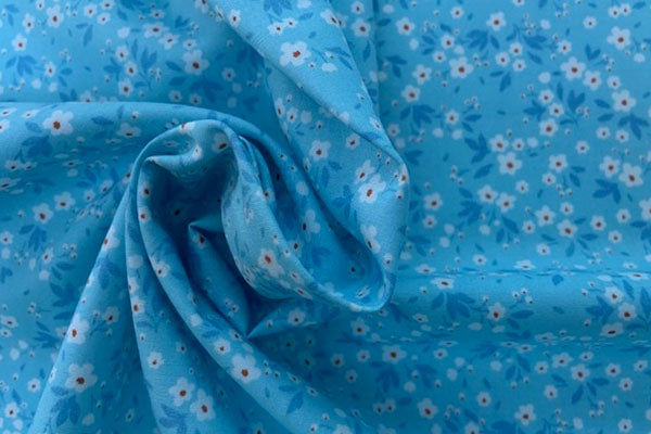 Blue floral 100% cotton print