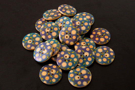 Blue flower button