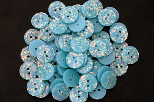 Blue with silver speck 18mm button