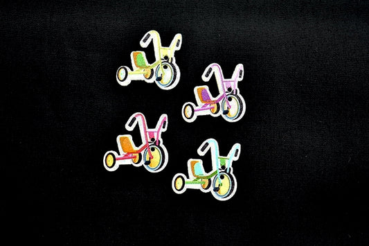 Wooden bike buttons