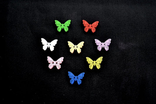 Wooden Butterfly buttons, various colours