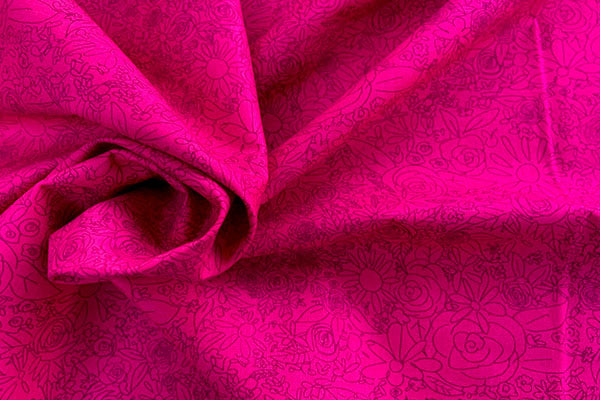 Cerise flower 100% cotton print