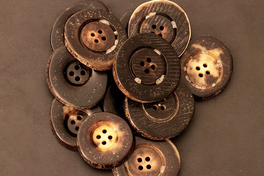 Dark genuine horn buttons